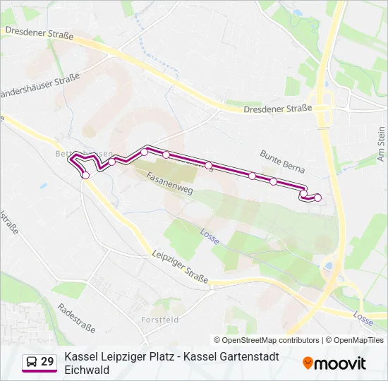 29 Bus Line Map