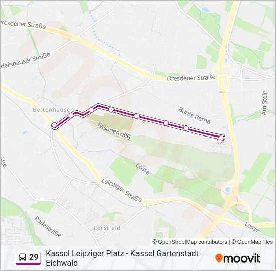 29 Bus Line Map