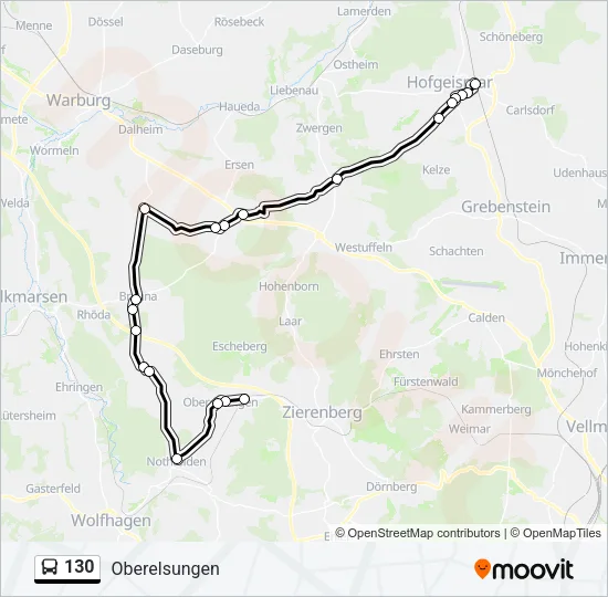 130 Bus Line Map