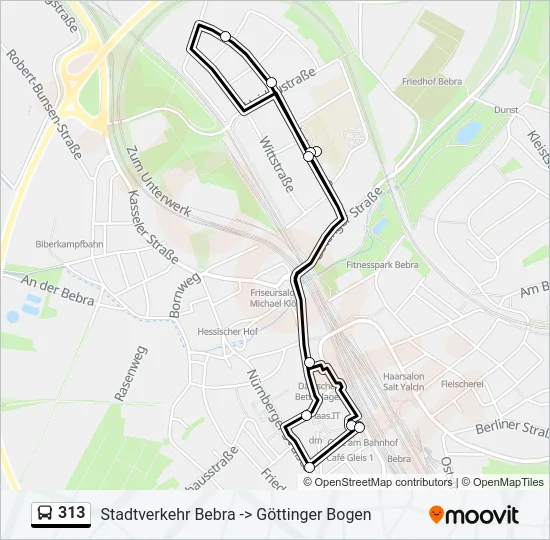 313 Bus Line Map