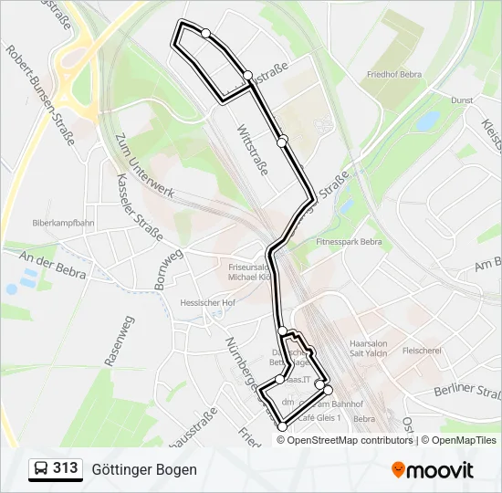 313 Bus Line Map