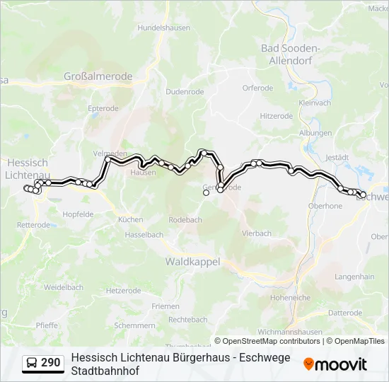 290 Bus Line Map