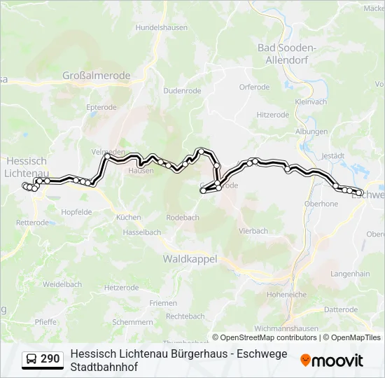 290 Bus Line Map