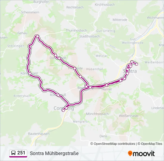 251 Bus Line Map