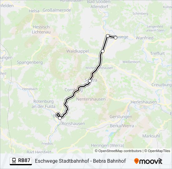RB87 Train Line Map