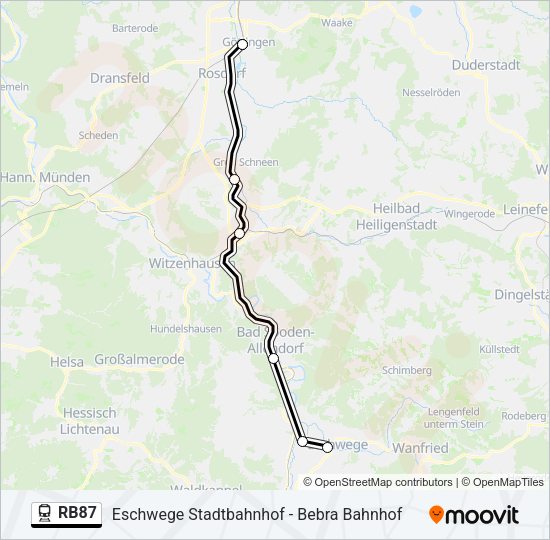RB87 Train Line Map