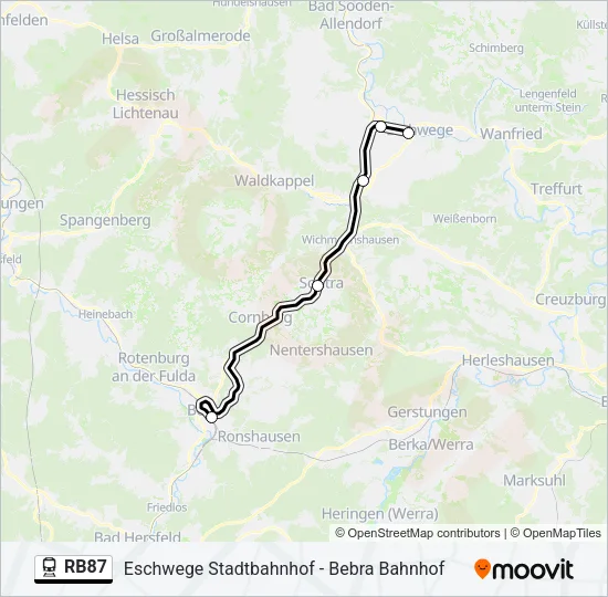 RB87 Train Line Map