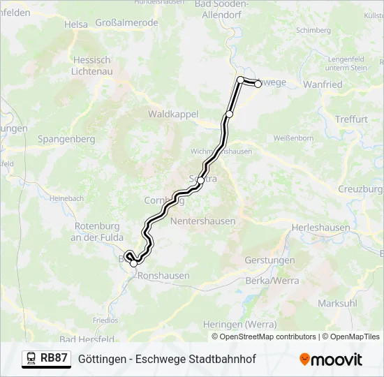 RB87 Train Line Map