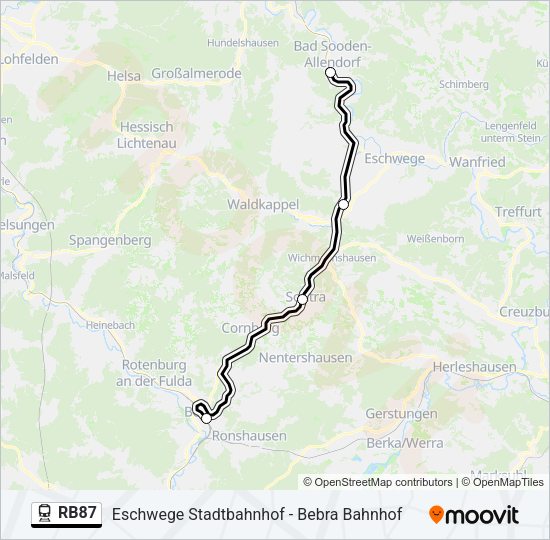 RB87 Train Line Map
