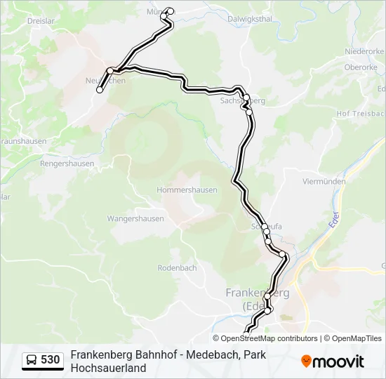 530 Bus Line Map