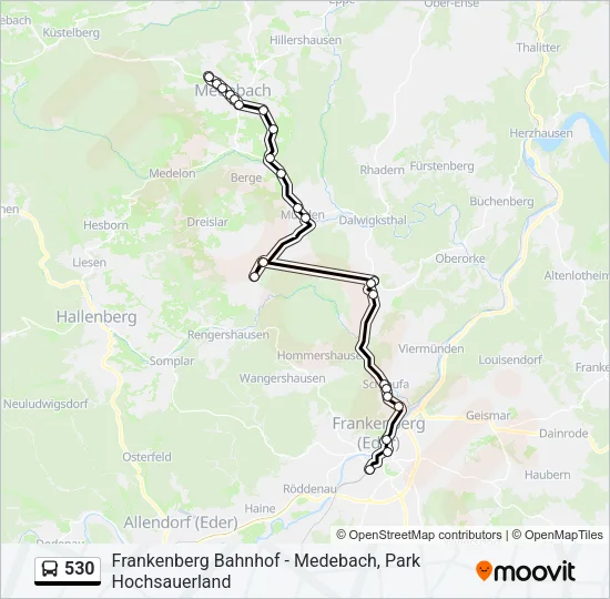 530 Bus Line Map
