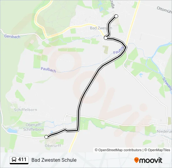 411 Bus Line Map