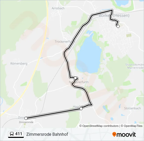 411 Bus Line Map