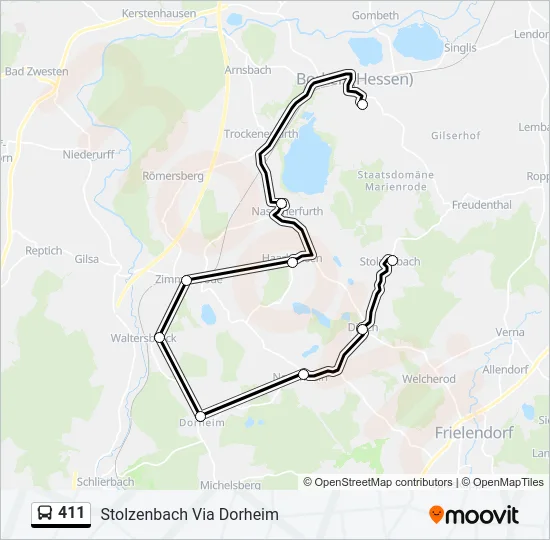 411 Bus Line Map