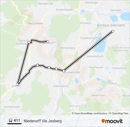 411 Bus Line Map