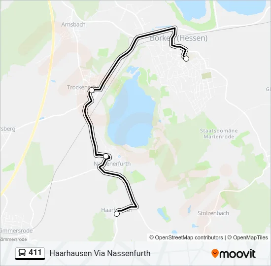 411 Bus Line Map