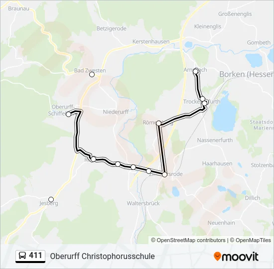 411 Bus Line Map