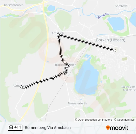 411 Bus Line Map