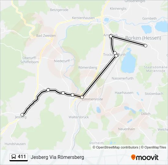 411 Bus Line Map