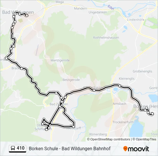 410 Bus Line Map