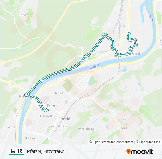 18 Bus Line Map