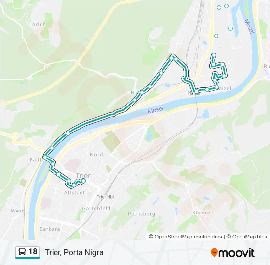 18 Bus Line Map