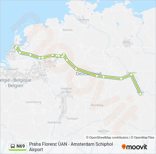N69 Bus Line Map