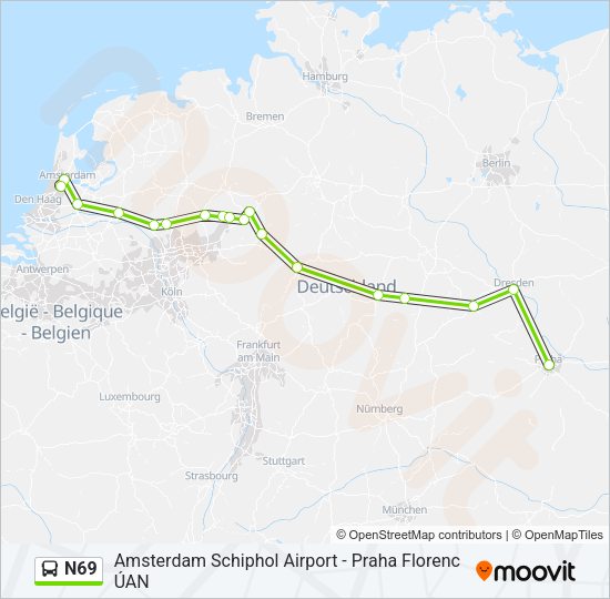 N69 Bus Line Map