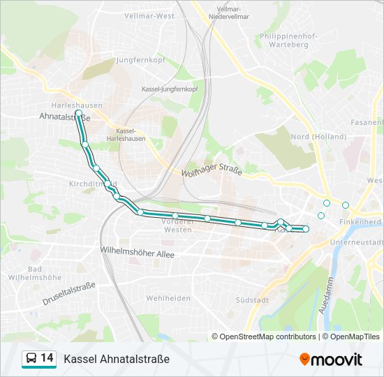 Автобус 14: карта маршрута
