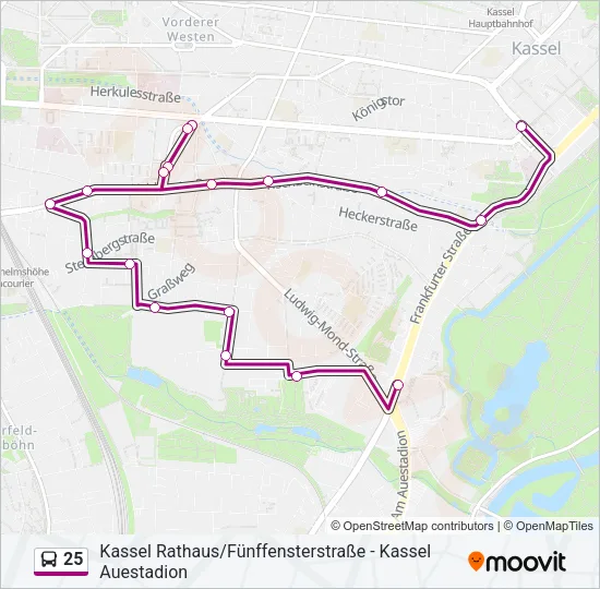 25 Bus Line Map