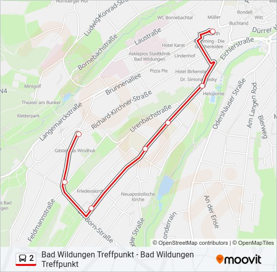 2 Bus Line Map