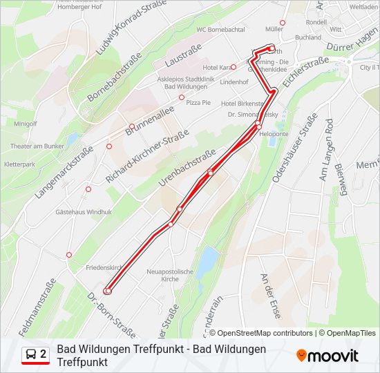 2 Bus Line Map