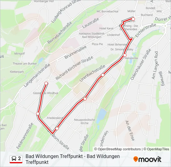 2 Bus Line Map