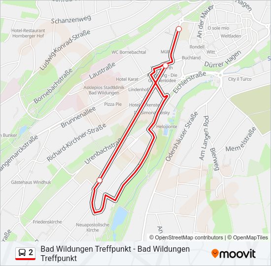 2 Bus Line Map