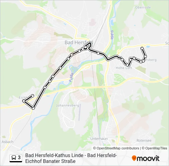 Автобус 3: карта маршрута