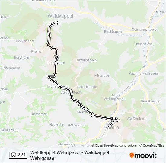 224 Bus Line Map