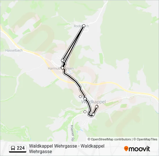 Автобус 224: карта маршрута