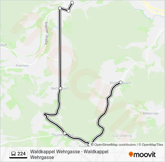 Автобус 224: карта маршрута