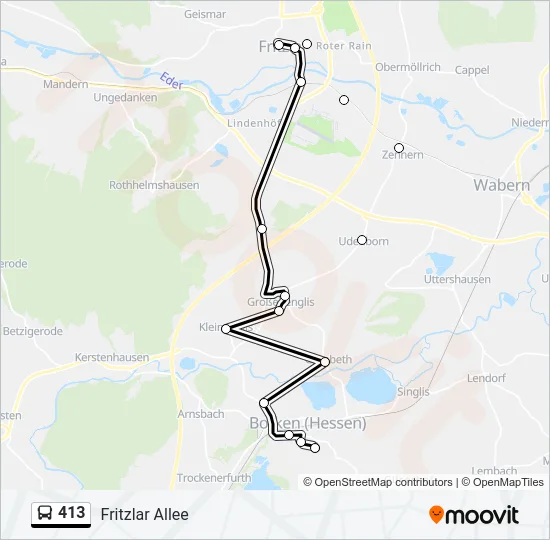 413 Bus Line Map