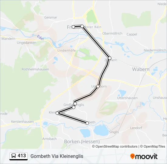 413 Bus Line Map