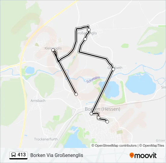 413 Bus Line Map