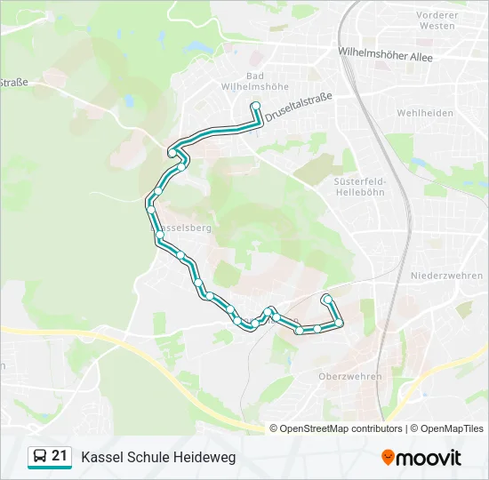 21 Bus Line Map