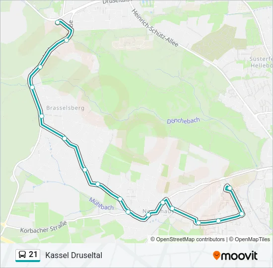 21 Bus Line Map