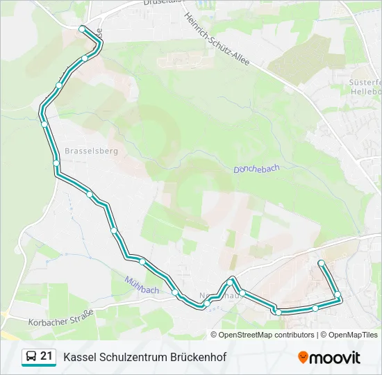 21 Bus Line Map