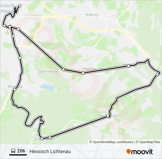206 Bus Line Map