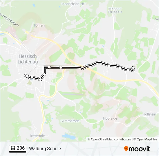 206 Bus Line Map