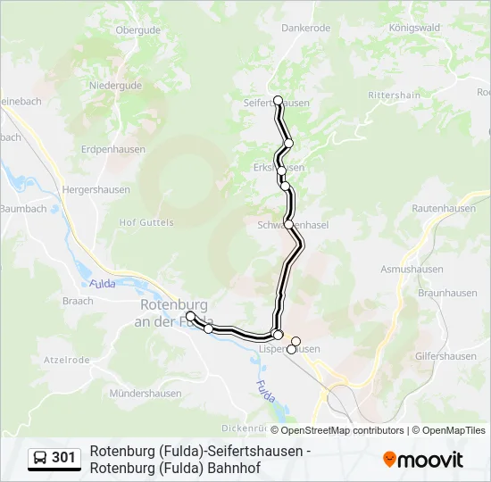301 Bus Line Map
