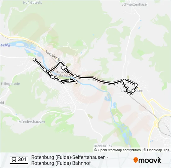 301 Bus Line Map