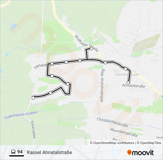 Автобус 94: карта маршрута