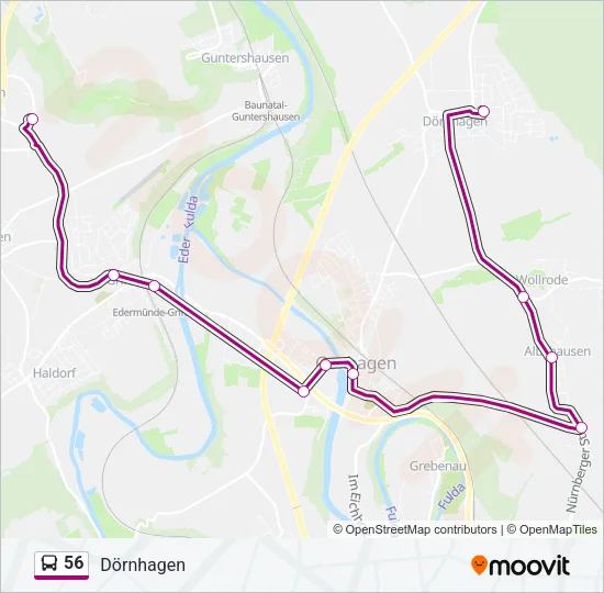 56 Bus Line Map